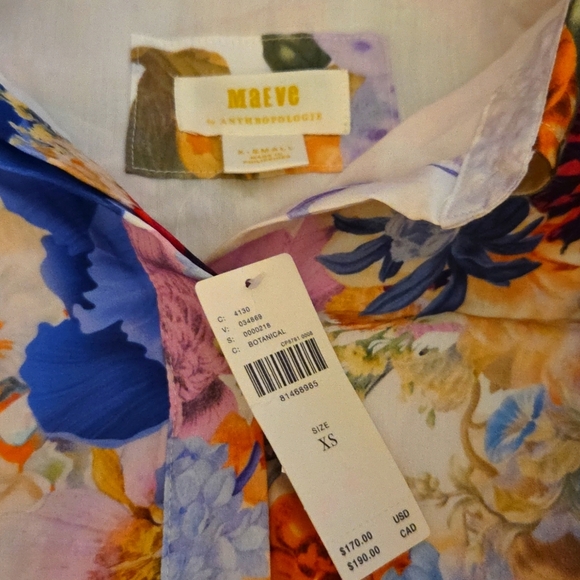 Anthropologie Maeve NWTs Floral High-Low Shirt Dress - Picture 10 of 11